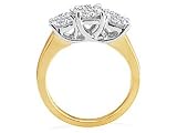 1 ctw Round Three Diamond Ring in 14K Yellow & White Gold