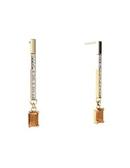 Genuine Fire Opal 14kt Yellow Gold Dangle Drop Earrings