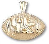 Kentucky Wildcats Solid 10K Gold ''UK'' Football Pendant