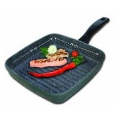 STONELINE � Aluminium Grill Eckpfanne, Gr��e 26 x 26 cm, ohne Glasdeckel, mit hochwertiger Antihaftbeschichtung, auch f�r Induktion