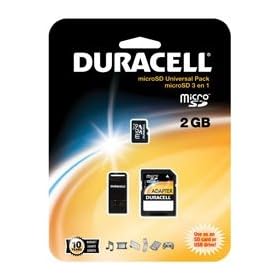 Duracell DU3IN102GR 2GB Micro Secure Digital (SD) Card with Adapter (1 Each)