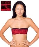 American Apparel Printed Cotton Spandex Jersey Ruched Front Tube Bra