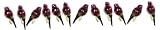 Tag Glass Bird Clip-on, Christmas Ornaments, Plum, Set of 3