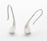 Curved Kidney Bean Shaped Sterling Silver Hook Earrings
