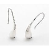 Curved Kidney Bean Shaped Sterling Silver Hook Earrings