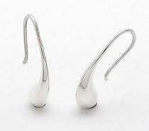 Curved Kidney Bean Shaped Sterling Silver Hook Earrings