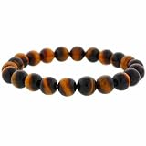 Genuine Tiger Eye Stone 8mm Bead Beaded Stretch Bracelet