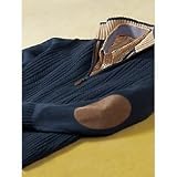 Cable Cotton Full Zip Cardigan with Suede Details