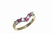 9ct Yellow and White Gold Ladies Stone Set Wishbone Ring