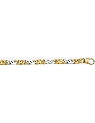 8mm Fancy Two Tone Gold Link Bracelet 7"