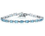 14k White Gold Diamond and Blue Topaz Bracelet