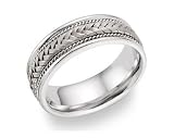 Platinum Braided Wedding Band