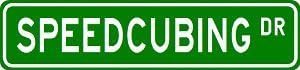 SPEEDCUBING Street Sign - Sport Sign - 22" x 6" - Sticker Graphic - Auto, Wall, Laptop, Cell