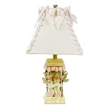 Glenna Jean Yellow Lamp with Roses and Ribbon... by Glenna Jean