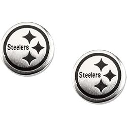 Stainless Steel Pittsburgh Steelers Logo Stud Earrings