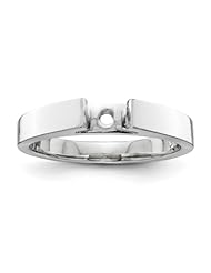 14k Semi-Mounting White Gold Peg Set Solitaire Ring, No Center Stone Included