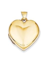 Genuine IceCarats Designer Jewelry Gift 14K 21Mm Heart Domed Plain Locket