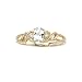 14K Yellow/White Gold 0.02 ct. Diamond and 6 x 4 MM Oval Shaped Aquamarine Ring