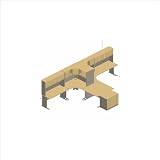 Bush Furniture White Spectrum and Pewter Advantage Series T-Shaped Cubicle