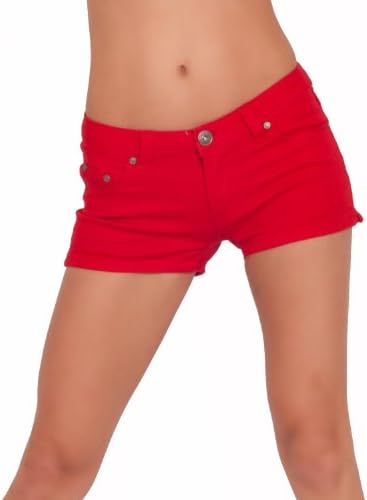 Bootie Hot Color Pop Colorful Solid Stretchable Stretchy Denim Mini Shorts