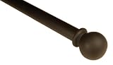 BCL Drapery Hardware, Classic Ball Curtain Rod, Black Finish, 48-inch to 86-inch