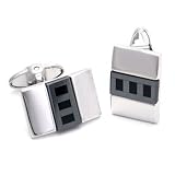 Dolan Bullock MOSAIC Onyx & Hematite Silver Cufflinks