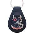 Chicago Bears Small Fine Leather/Pewter Key Ring - NFL Football Fan Shop Sports Team Merchandise