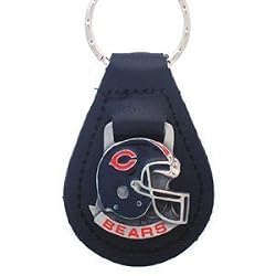 Chicago Bears Small Fine Leather/Pewter Key Ring - NFL Football Fan Shop Sports Team Merchandise
