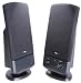 Cyber Acoustics 2 Piece Desktop Speaker System Black Built-In Headphone Jack Cloth Grills
