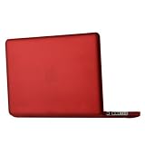 Speck Products MB13AU-SAT-RED 13-Inch Aluminum Unibody/Black Keyboard, See Thru Satin Soft Touch Hard Shell Case for Macbook (Red)