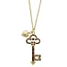 Key To My Heart Gold Tone Topaz Hues Necklace