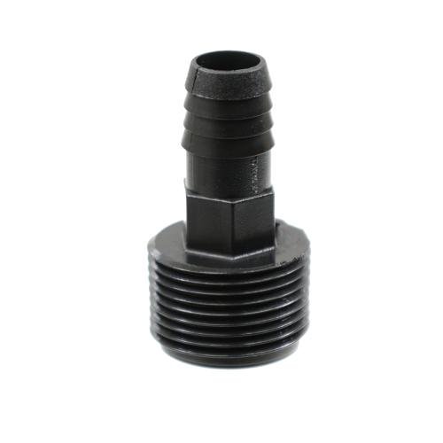 Swing Pipe Barb x MPT Coupling Adapter. Thread: 3/4" MPT, Barb: 1/2"