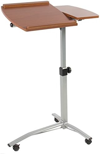 Angle & Height Adjustable Rolling Laptop Desk Cart Over Bed Hospital Table Stand