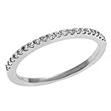 14k .16 Dwt Diamond White Gold Engagement Band Ring - JewelryWeb