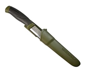 Morakniv Companion Fixed Blade Outdoor Knife with Carbon Steel Blade, Military Green, 4.1-Inch