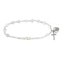 Pewter and Aurora Crystal Rosary Bracelet by Bob Siemon, 7.5"