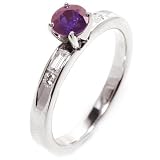 Sapphire and Diamond Engagement Ring or Stacking Ring, 14k White Gold, Ring Size 6.5 (T.w 0.90)