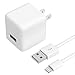 USB Wall Charger by TalkWorks | 12W/2.4A | iPhone Charger Adapter 5ft Lightning Cable | Apple MFI Certified For iPhone XS / XS Max / XR / X / 8 / 7 / 6 / SE / 5, iPad Pro / Air / Mini, iPod - White