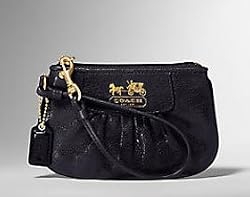 Coach Madison Leather Wristlet Case Bag 41977 Black for IPOD