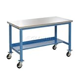 60 X 30 Mobile Stainless Steel Square Edge Lab Bench - Blue