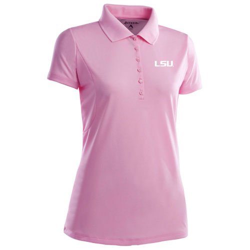 LSU Womens Pique Xtra Lite Polo Shirt (Pink) - Small