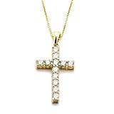 1.00 ct. t.w. Diamond Cross Necklace In 14kt Yellow Gold. 18