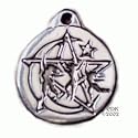 Wild Women Pentagram - Pewter Pendant (1-1/16" across)
