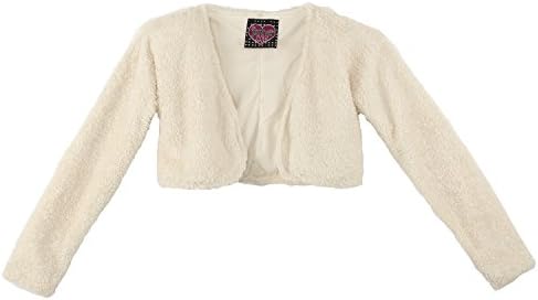 (9244R) Forever Me Big Girls Faux Sheered Fur Vest in Cream Size: 6/6x