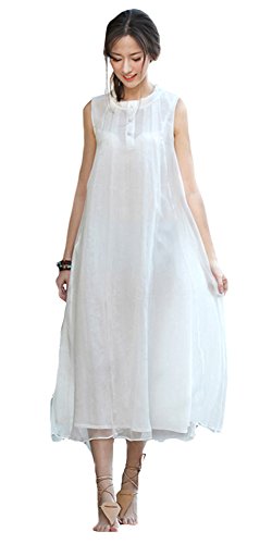 (ボーフィズ)bofeifs レディース 着痩せ 大きめ 海 ミルク 無地 Aライン ビーチドレス ワンピース 3色 [並行輸入品]