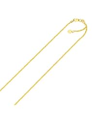 1.5mm 10K Yellow Gold Adjustable Sparkle Chain
