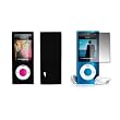 Premium Black Soft Silicone Gel Skin Cover Case + Crystal Clear LCD Screen Protector for Apple iPod Nano 5G, 5th Generation [Accessory Export Packaging]