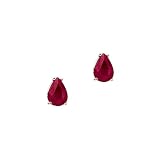 14K Yellow/White Gold 1 1/2 ct. Teardrop Shaped Ruby Earrings