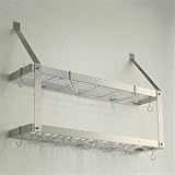 Rogar Estate Wall-Mounting 2-Shelf Wine Rack - Stainless Steel/ Chrome