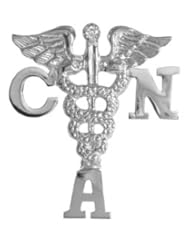 NursingPin - Certified Nursing Assistant CNA Graduation Pin with Diamond in Silver